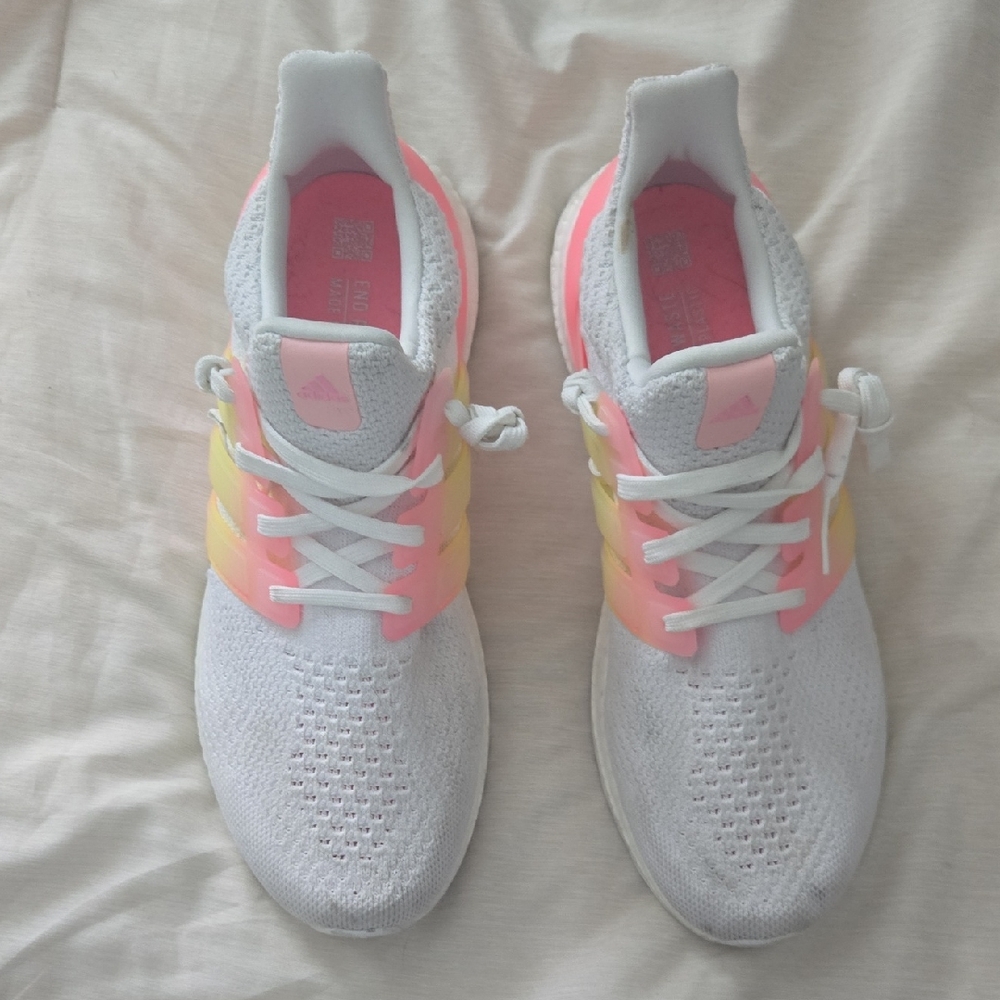 Adidas White and Pink Women's Sneakers